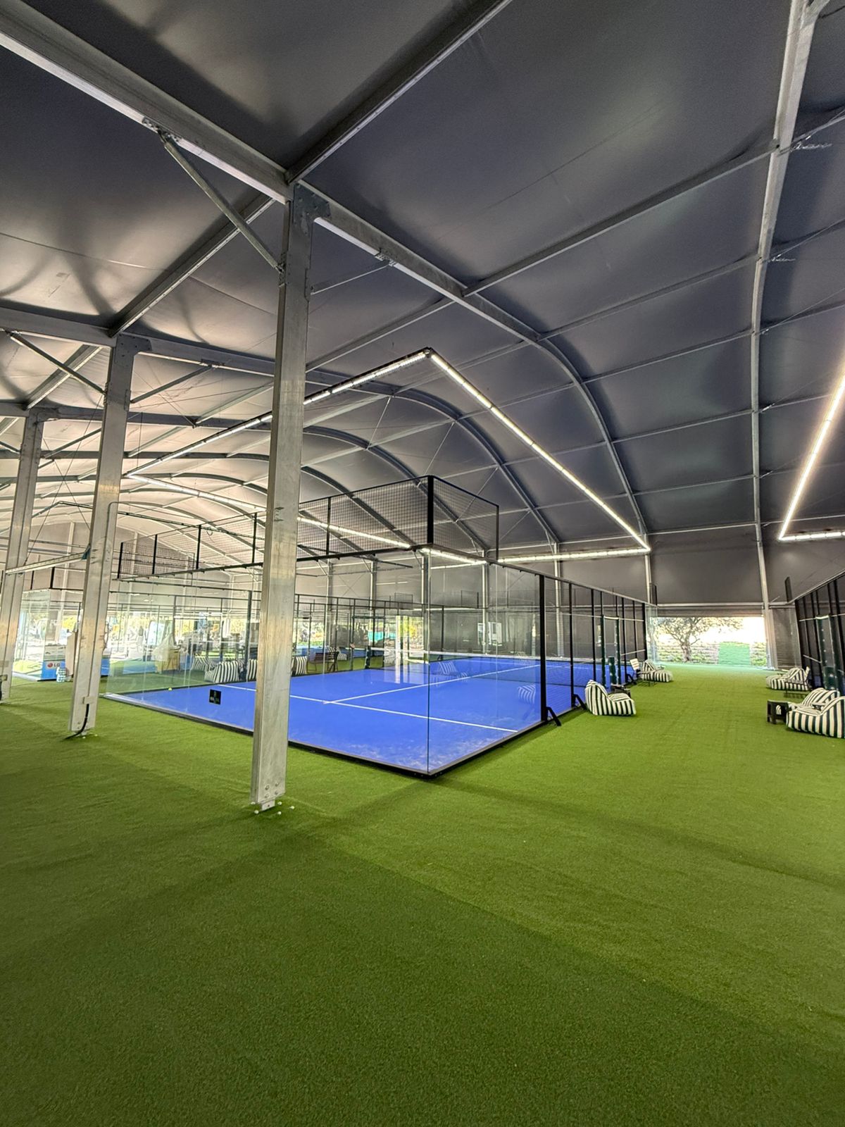 Green Padel Perimeter Halo Lighting